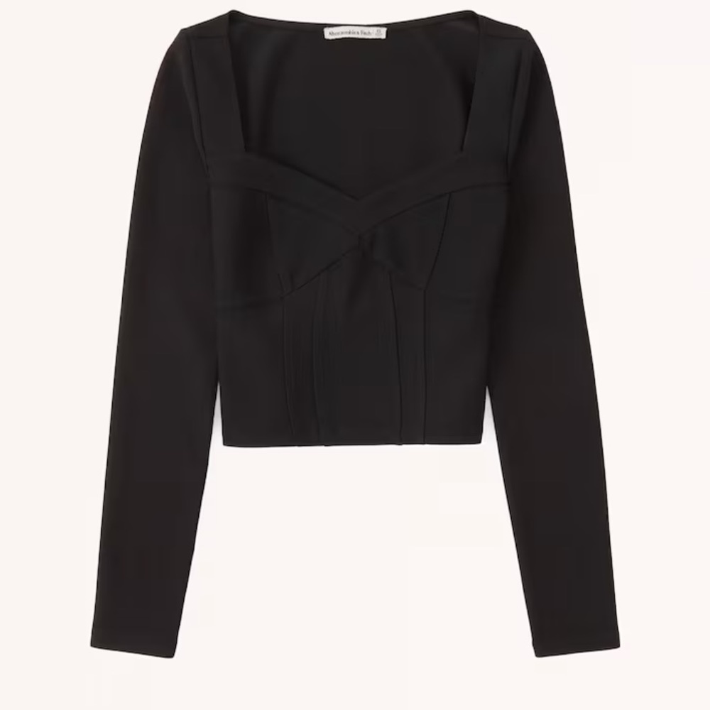 NWOT Abercrombie Long-Sleeve Sweetheart Corset Top